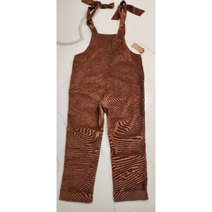 Wanderlux Brown Corduroy Overalls Women's S Adjustable Straps Bib jumpsuit NWT
